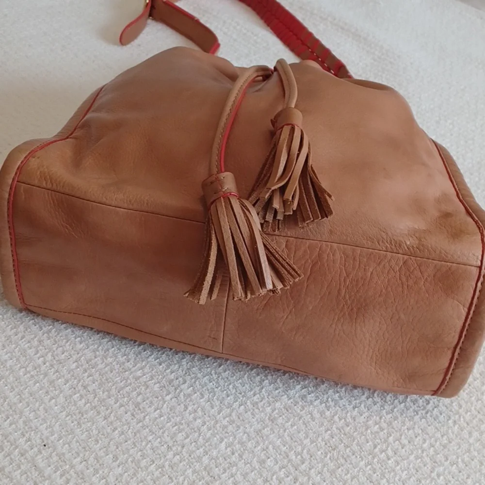 Fossil "Claire" Cow Hide Leather Drawstring Bag - Picture 6 of 14